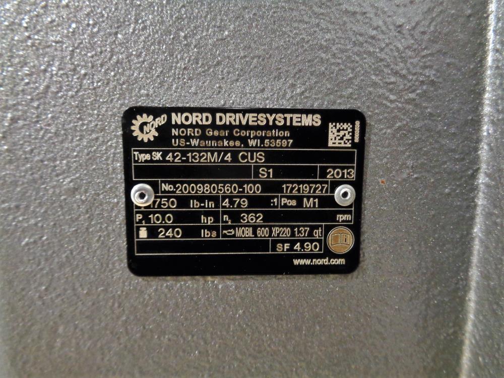 Nord Gearmotor, 4.79:1 Ratio, SK 42-132M/4 CUS